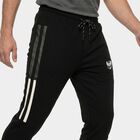 Men's Black Straight Fit Track Pants, काला, small