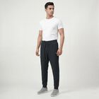 Men's Dark Green Slim Fit Zipper Pockets Cuffed Track Pants, गहरा हरा, small