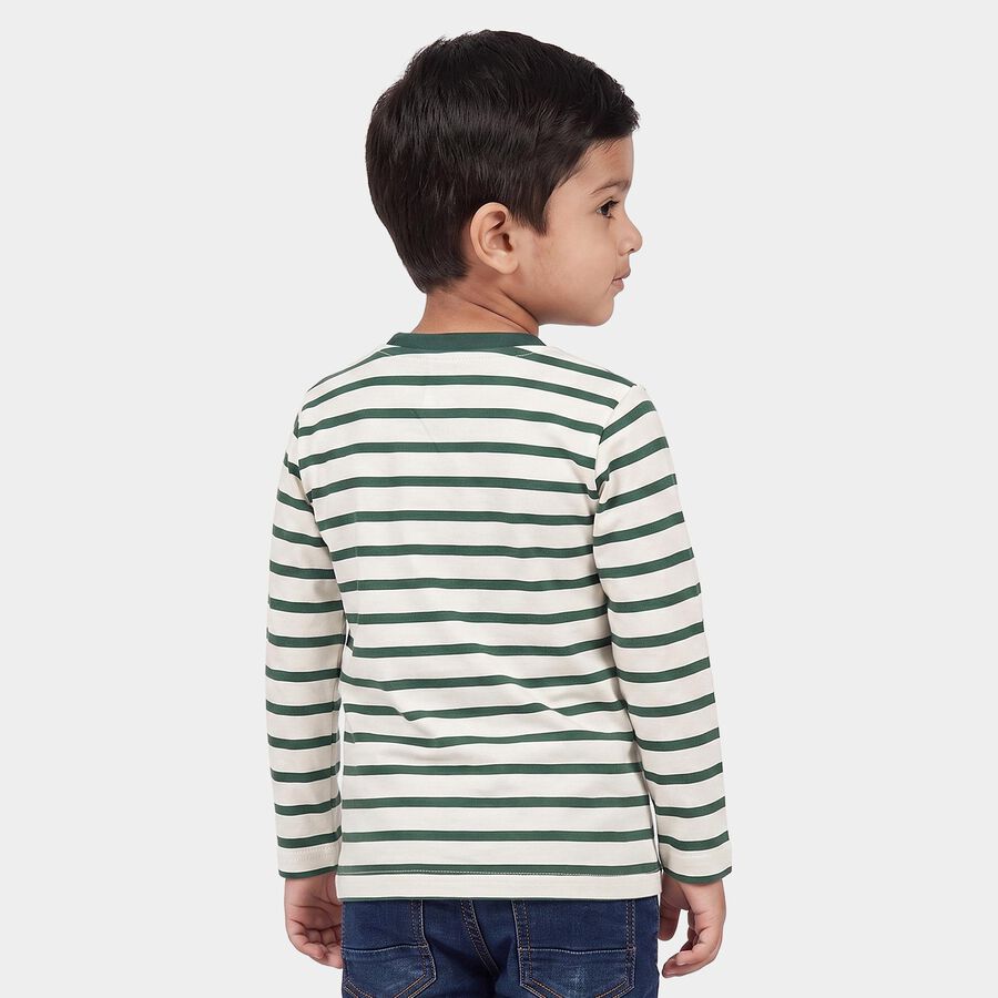 Boys Green Crew Neck Regular Boys T-Shirt, गहरा हरा, large