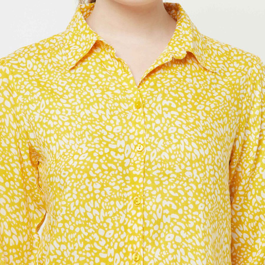 Printed Full Sleeve Shirt, Yellow, large image number null