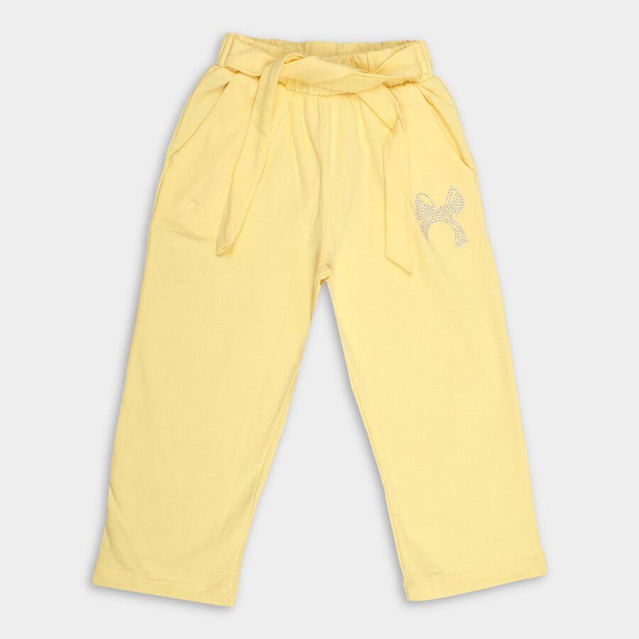 Girl's 100% Cotton Pyjama, Yellow, large image number null