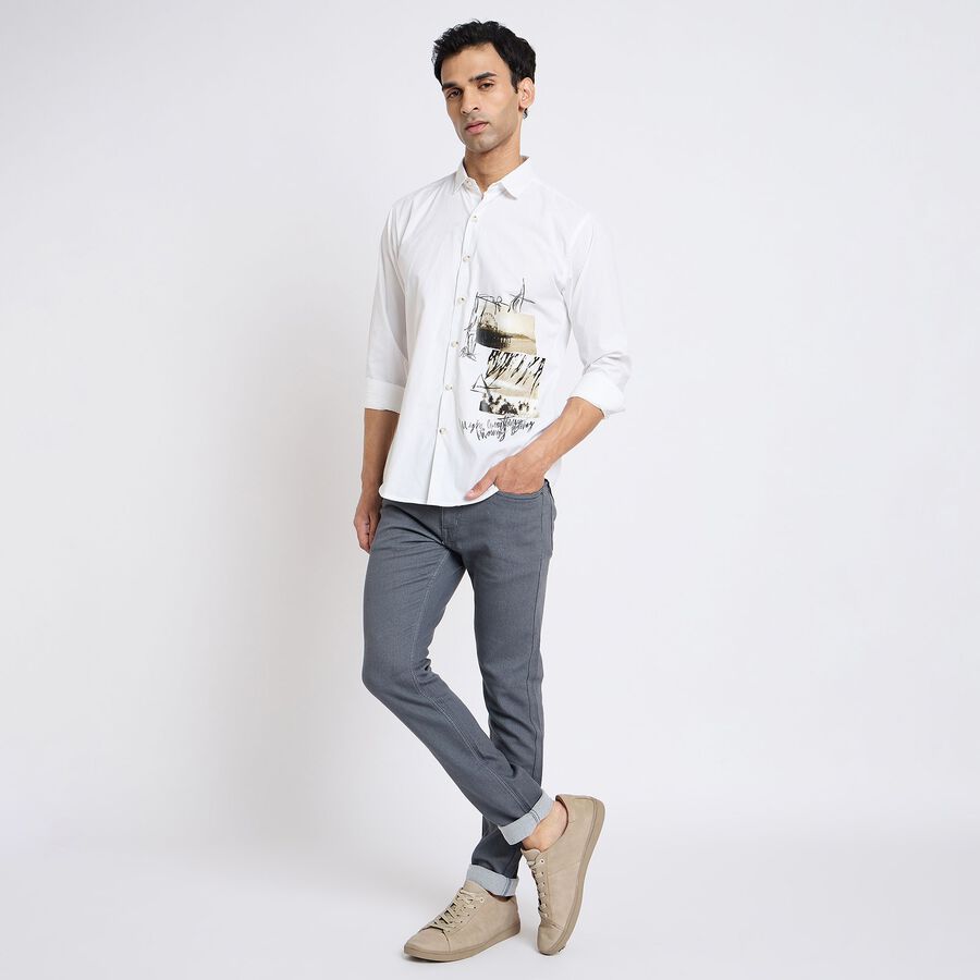Men's 100% Cotton Casual Shirt, White, large image number null