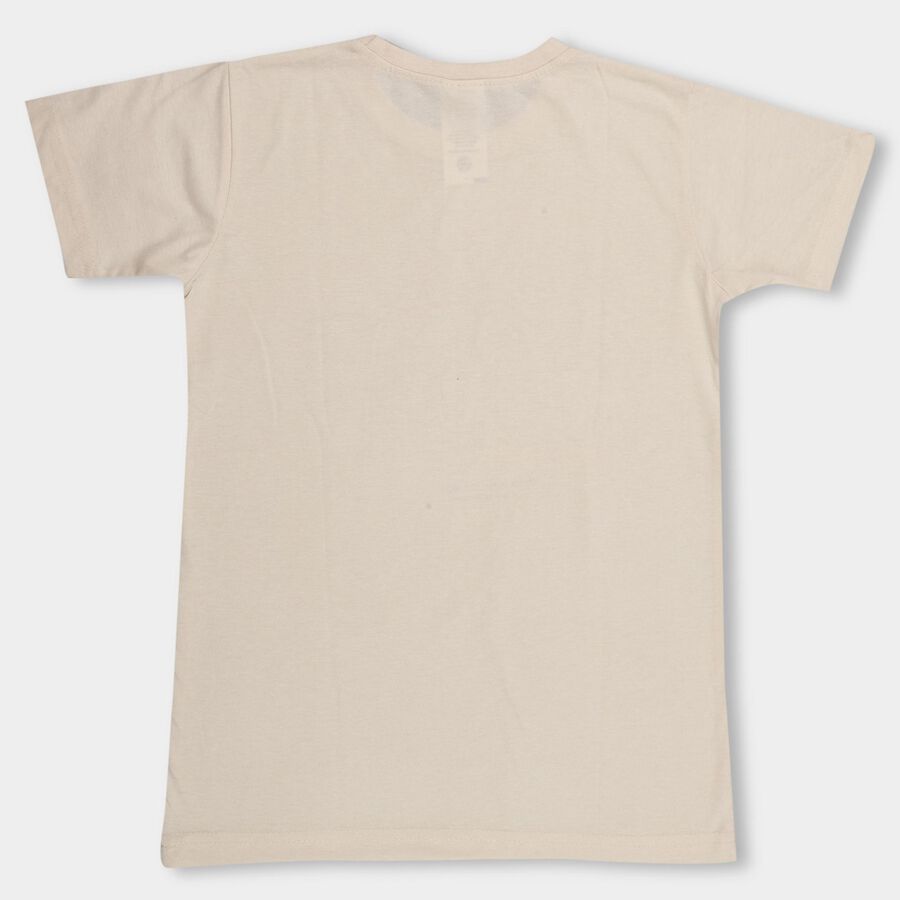Boys' Half Sleeves T-Shirt, Beige, large image number null