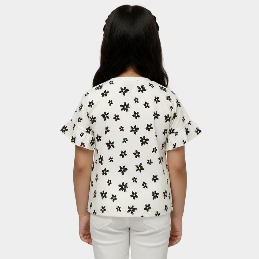 Girls' T-Shirt, ऑफ व्हाइट, large