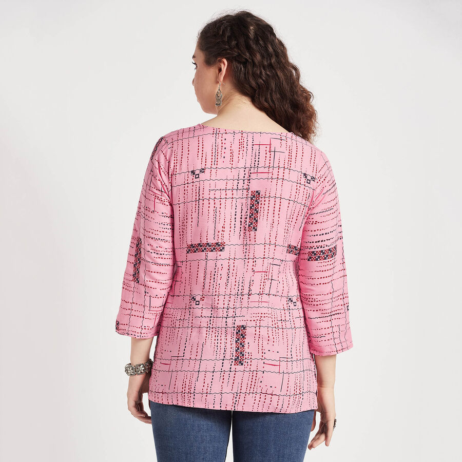 All Over Print Straight Kurti, गुलाबी, large image number null