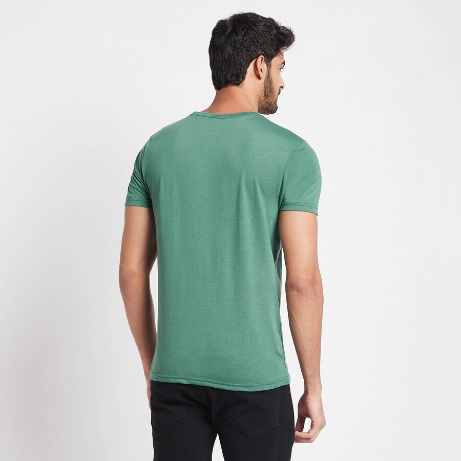Round Neck T-Shirt, Dark Green, large image number null