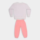 Girls White and Pink Round Neck Casual Hipster Set, सफ़ेद, small image number null