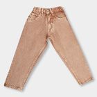 Boys' 100% Cotton Jeans, Brown, small image number null