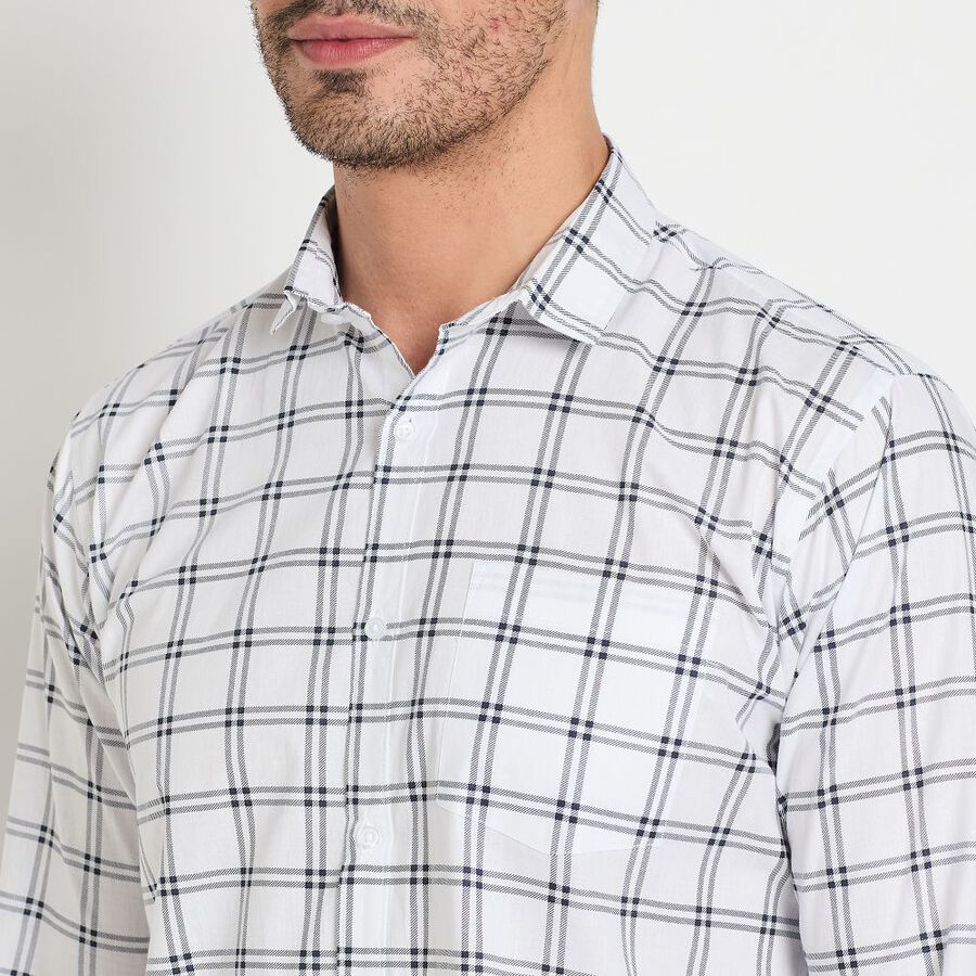 Men's 100% Cotton Casual Shirt, सफ़ेद, large image number null