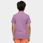 Boys' Lilac Cotton Polo Collar Preppy T-Shirt, लाइलेक, small