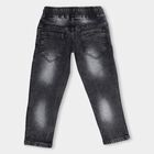 Boys Faded Black Regular Fit Graphic Jeans, काला, small