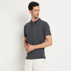 Men's Collared Half Sleeves T-Shirt, Dark Grey, small image number null