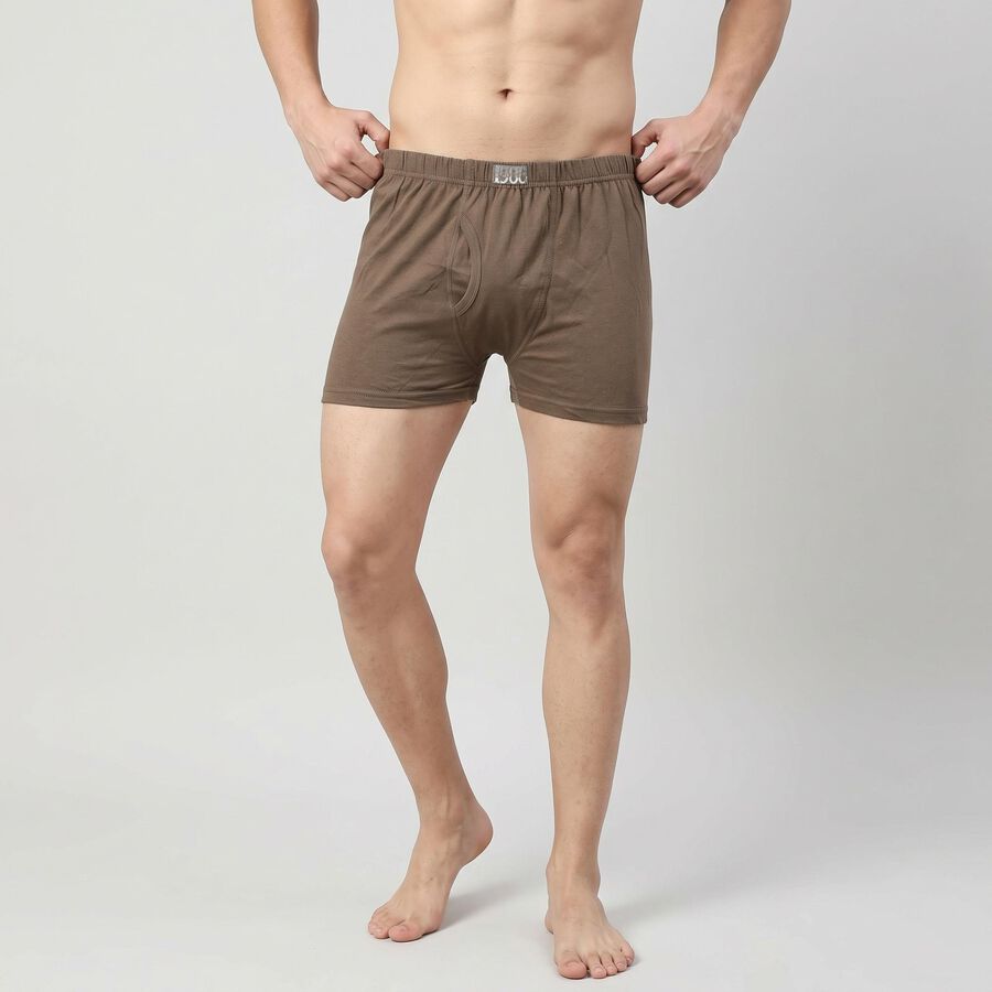 Men's Beige Regular Fit Trunks, गहरा पीला, large
