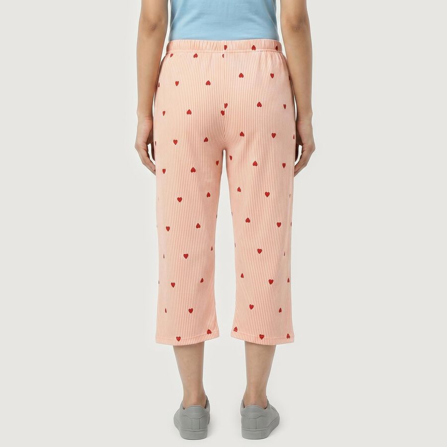 Women's Orange Straight Fit Printed Capri, Orange, large