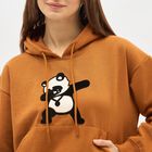 Women's Rust Brown Hooded Casual Sweatshirt, Mustard, small image number null