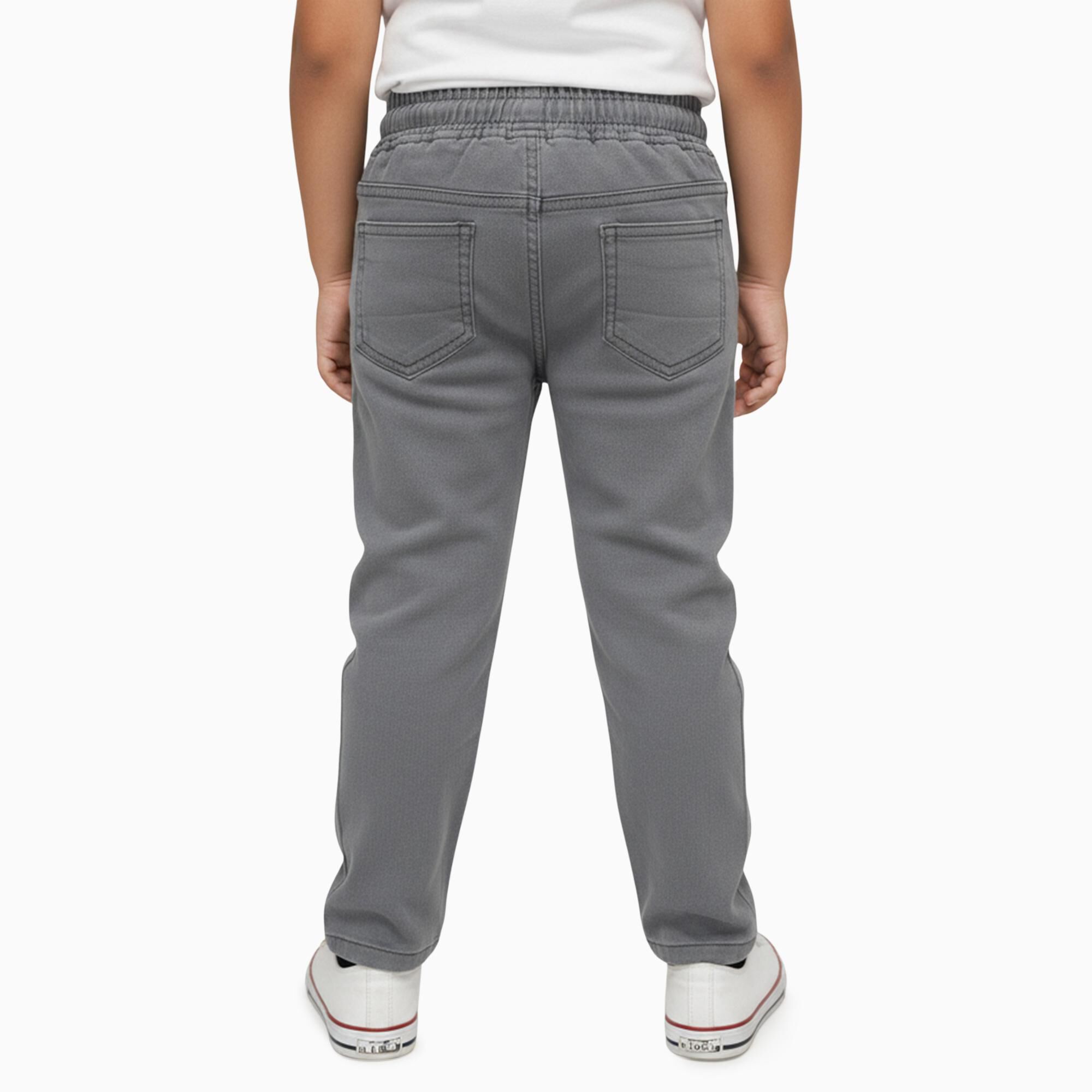 Slant Boys' Muted Charcoal Grey Regular Fit Elastic Waist Jeans