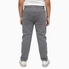 Boys' Muted Charcoal Grey Regular Fit Elastic Waist Jeans, हल्का ग्रे, small