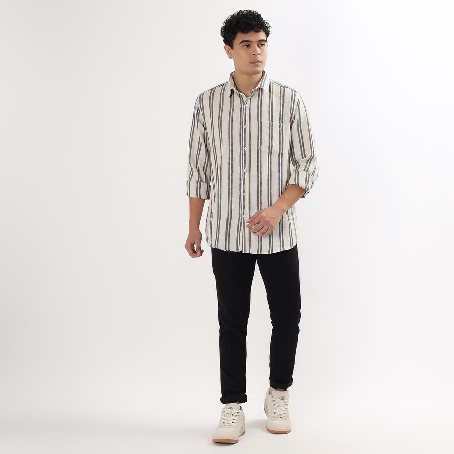 Men's 100% Cotton Casual Shirt , Off White, large image number null