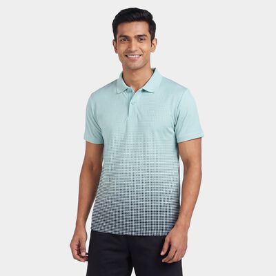 Men's Teal Round Neck Athleisure T-Shirt