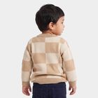 Infants' Beige Crew Neck Pullover, गहरा पीला, small