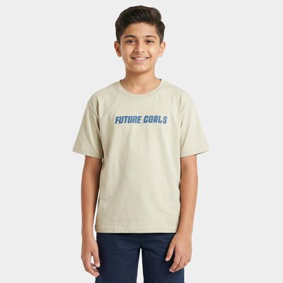 Boys Grey Round Neck Casual Boys T-Shirt