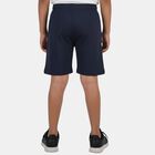 Boys' Navy Blue Regular Fit Elastic Waist Bermuda Shorts, Melange Blue, small
