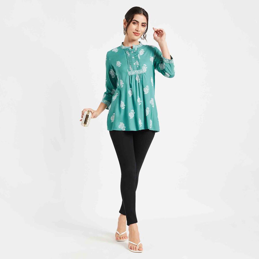 Printed Kurta, Light Green, large image number null