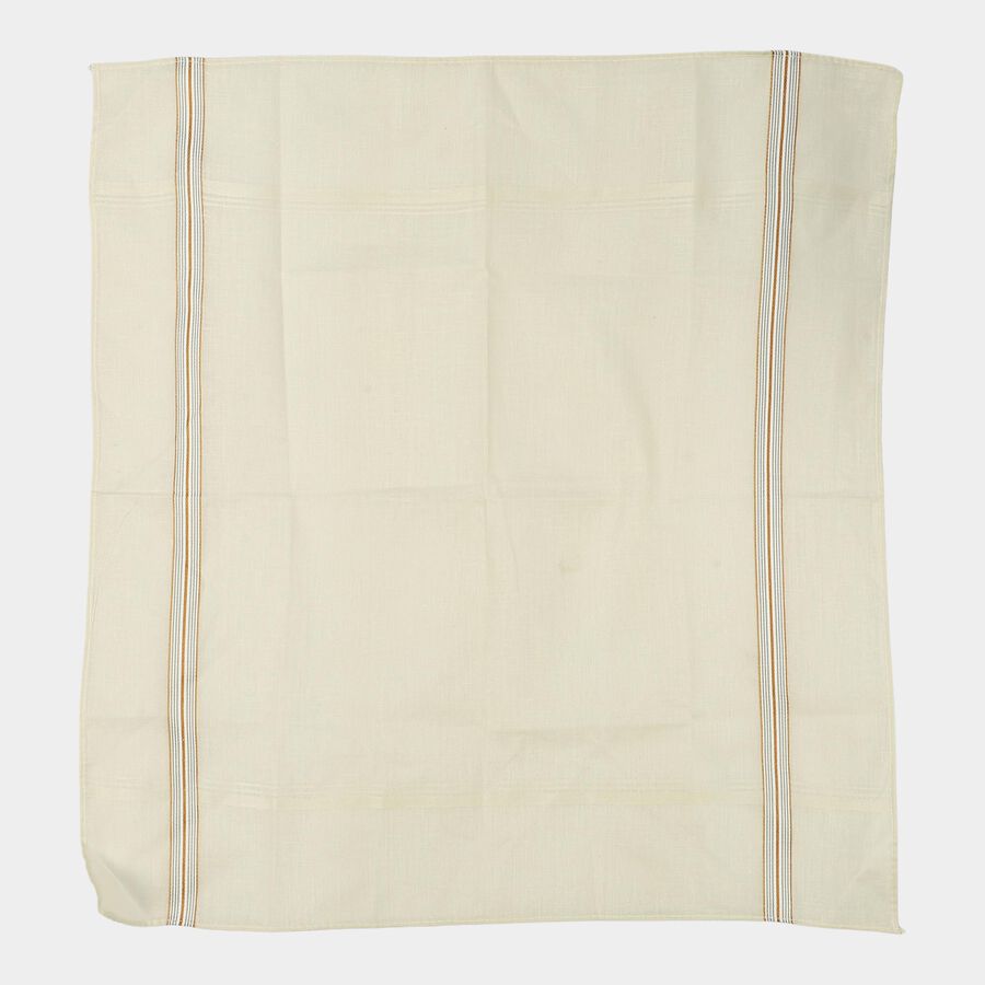 Men's Olive Green Striped Pack of 3 Handkerchief, ओलिव, large