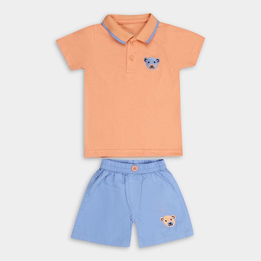 Infant Boys' 100% Cotton Baba Suit , Orange, large image number null