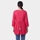 Women's Fuchsia Round Neck Solid Kurti, Fuchsia, small