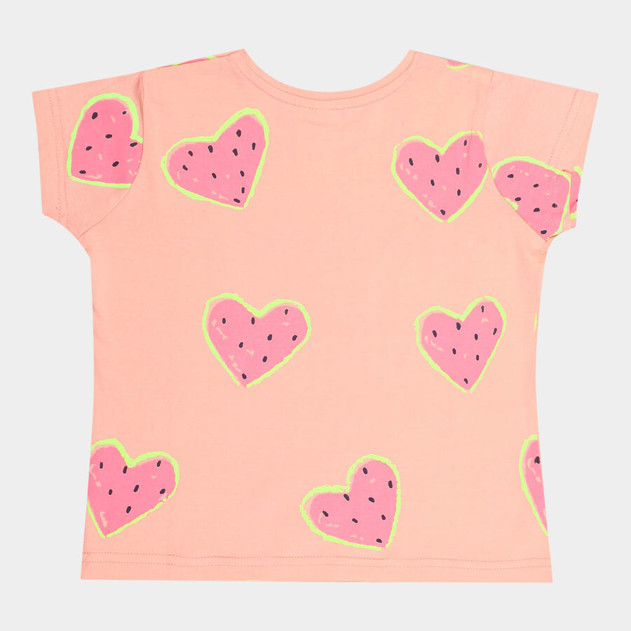 Girls Cotton T-Shirt, Pink, large image number null