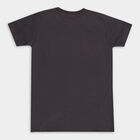 Boys' Dark Grey Round Neck Casual T-Shirt, Dark Grey, small