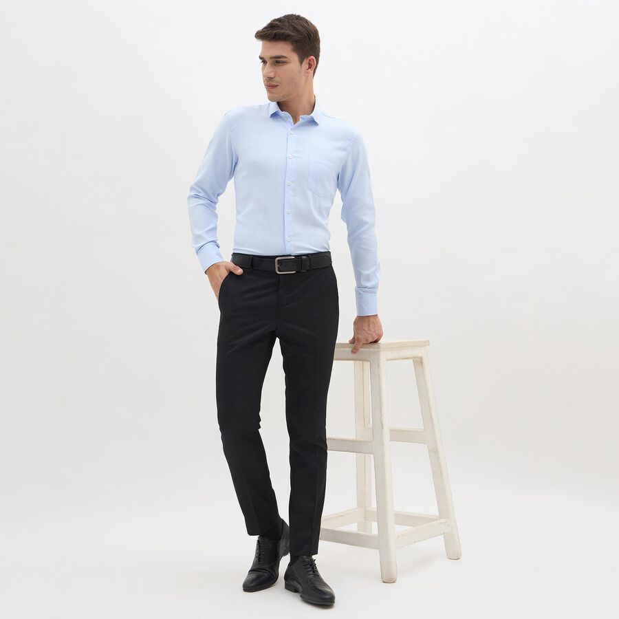 Men's Light Blue Classic Formal Shirt, हल्का नीला, large