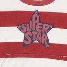 Boys Deep Maroon and White Crew Neck Casual Sweatshirt, मरून, small image number null