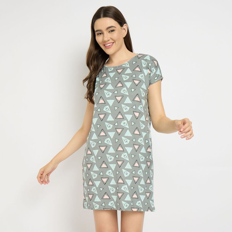 Ladies' Nighty, हल्का ग्रे, large image number null