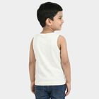 Boys White Round Neck Muscle Boys T-Shirt, Off White, small