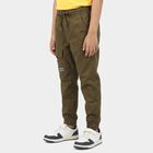 Boys' Olive Green Regular Fit Cargo Trousers, Olive, small
