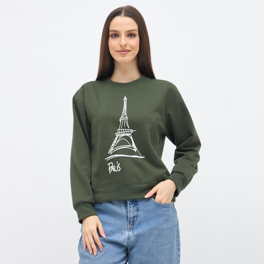 Ladies' Sweatshirt, ओलिव, large image number null