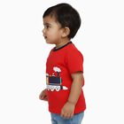 Infants Bright Cherry Red Cotton Round Neck Casual T-Shirt, Red, small image number null