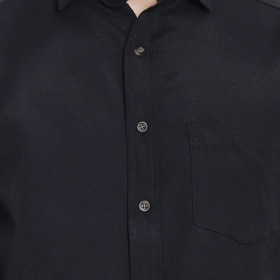 Solid Casual Shirt, Black, large image number null