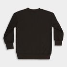 Boys Dark Charcoal Black Crew Neck Casual Sweatshirt, ओलिव, small image number null