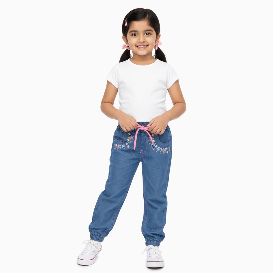Girls' Jeans, हल्का नीला, large image number null