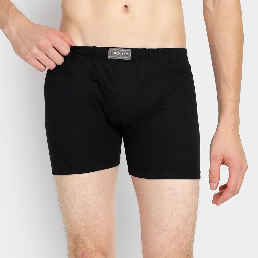 Men's 100% Cotton Trunks, काला, large image number null