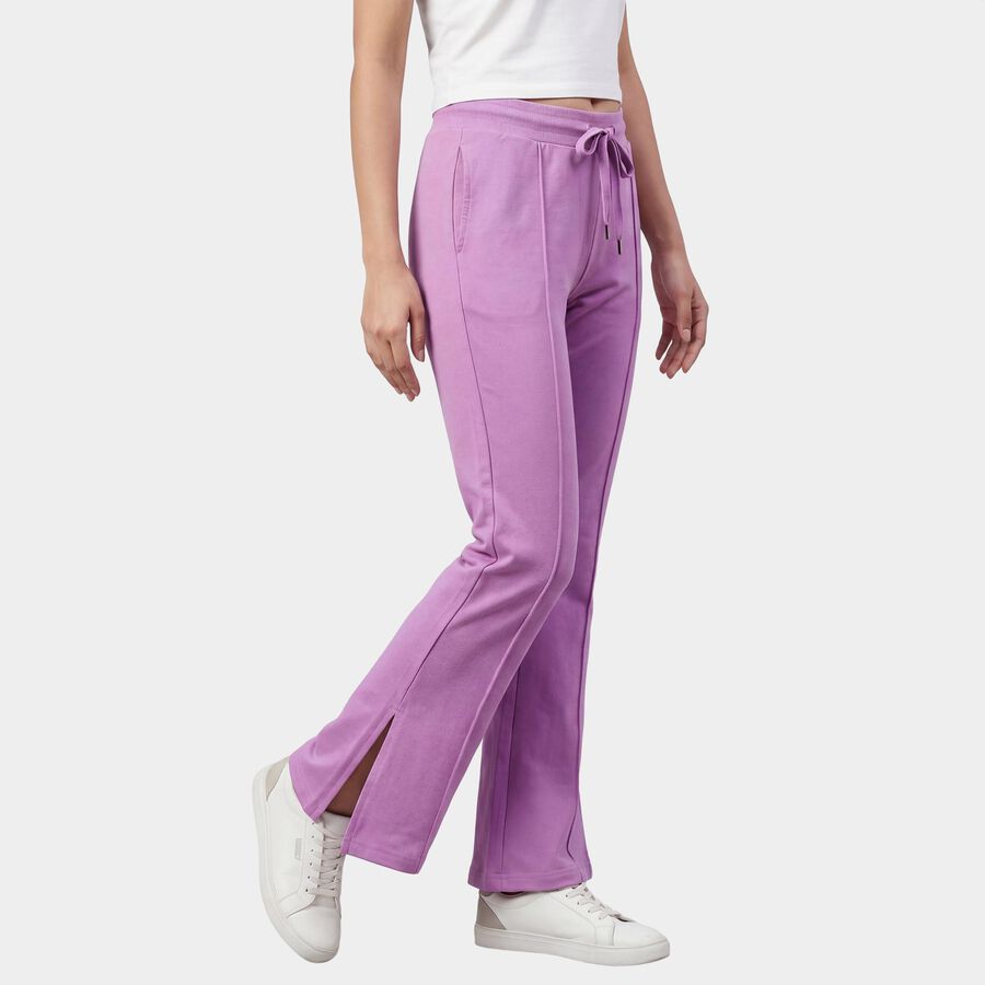 Women's Lilac Regular Fit Jogger Track Pants, लाइलेक, large