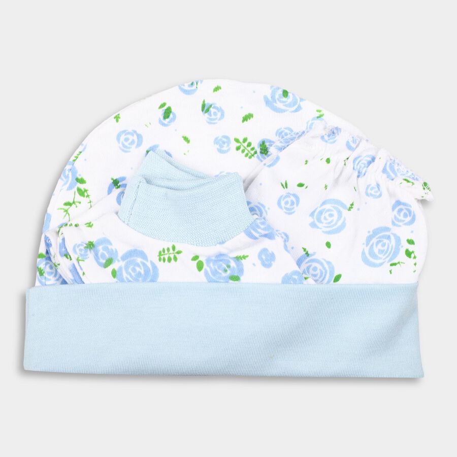 Infants' Cotton Gift Set (Cap, Mittens, Booties), White, large