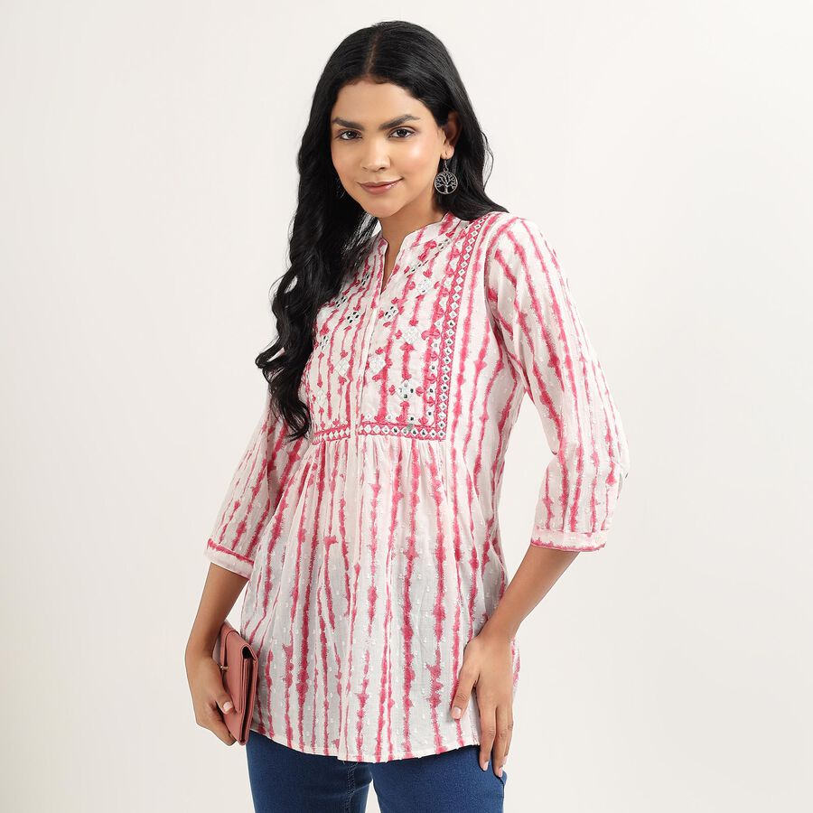 Ladies' 100% Cotton Kurti, Fuchsia, large image number null