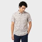 Men's Peach Cotton Floral Casual Shirt, Peach, small