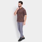 Men's Round Neck Half Sleeves T-Shirt , Brown, small
