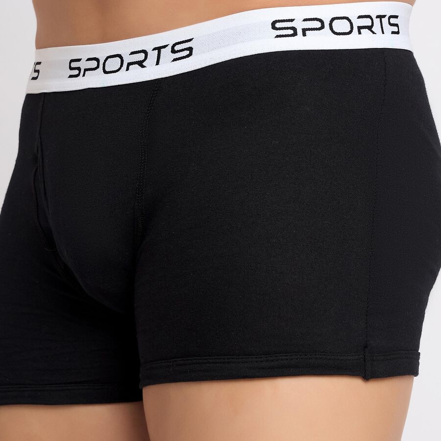 Men's 100% Cotton Trunks, Black, large