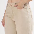 Women's Light Beige Wide Leg High Waist Jeans, Off White, small image number null